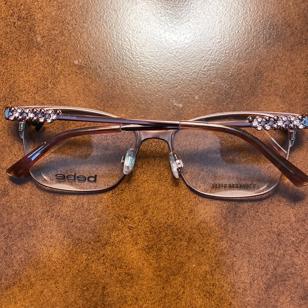 Bebe New Brown Glasses Semi-Rimless Design and free new BeBe crossbody bag